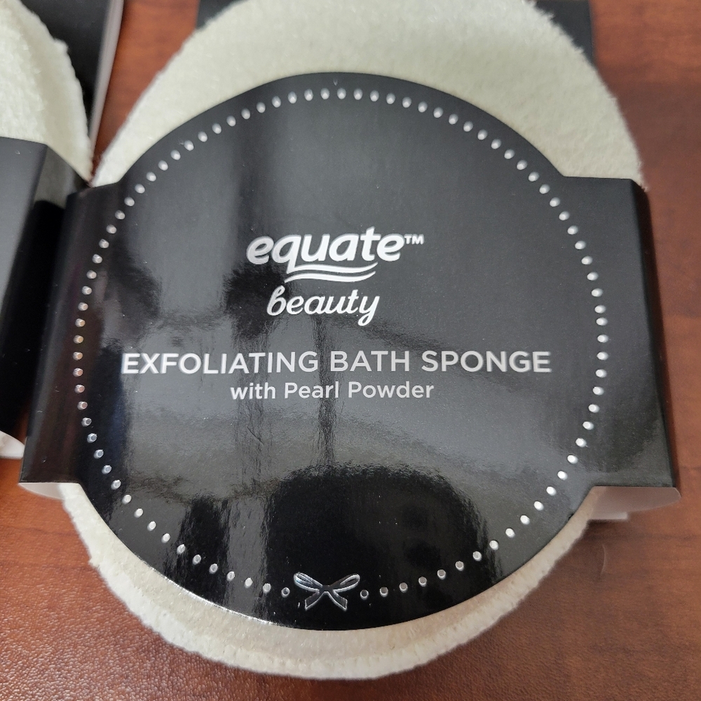 Equate Exfloating Bath Sponge With Pearl Powder Set Of 2 - Picture 3 of 4